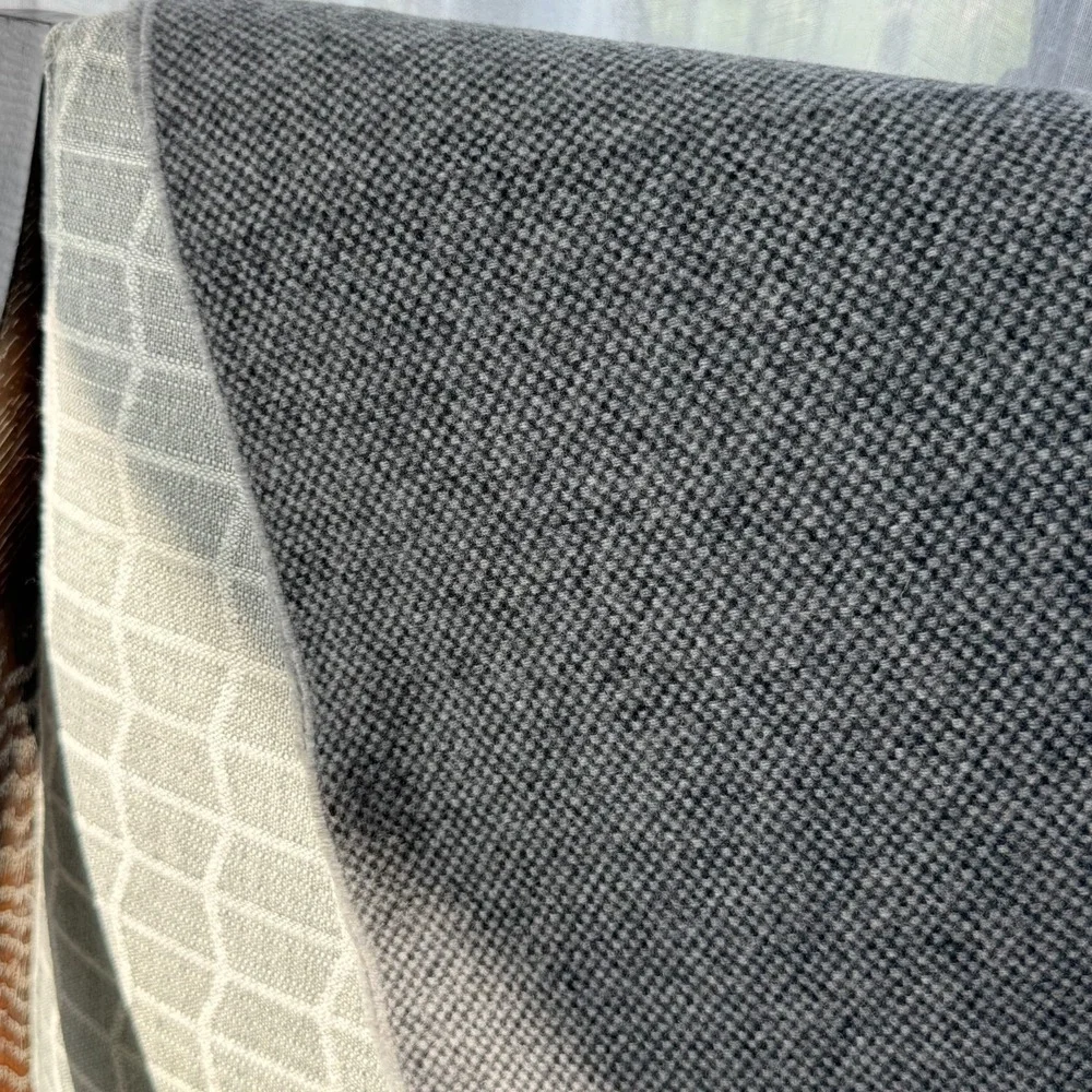 NWT SFERRA Throw Blanket Gray Reversible 100% Wool Size 51x 71 Made In Italy